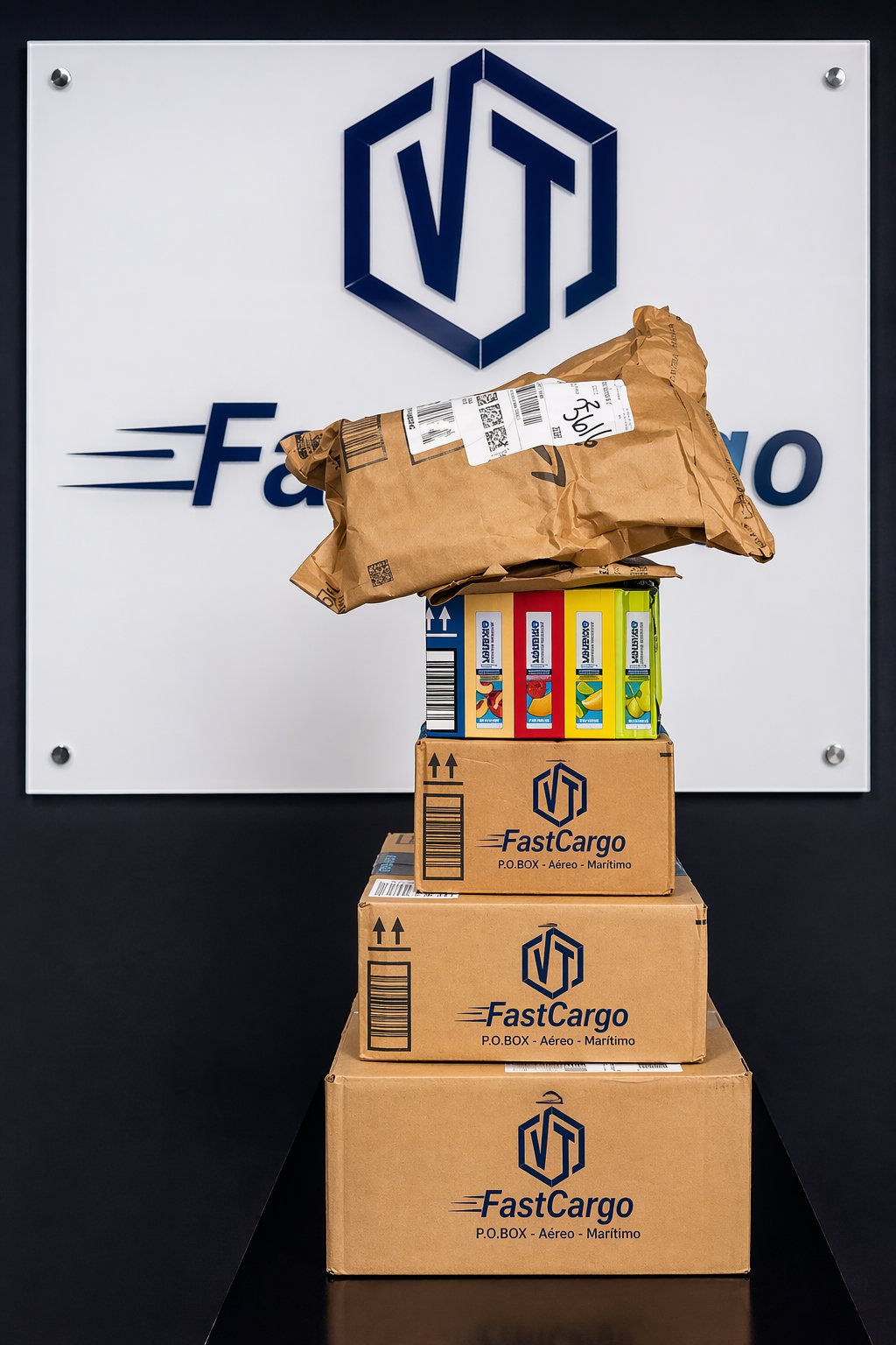 Cajas VT Fast Cargo en oficina